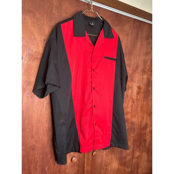 Vintage Style Black & Red Bowling Shirt By Sivle 3X Short Sleeve Button-Up - Picture 3 of 10